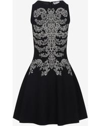 McQueen - Lace Ribcage Jacquard Mini Dress - Lyst