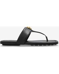 Marc Jacobs - Dual T-Strap Leather Flat Sandals - Lyst
