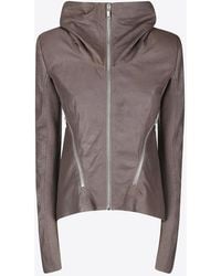 Rick Owens - Tailored Lamb Leather Jacket With Padded Shoulders - Lyst