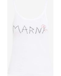 Marni - Logo-Embroidered Tank Top - Lyst