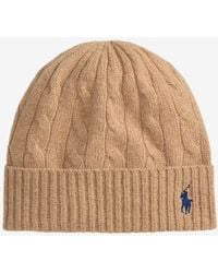 Ralph Lauren - Cable Knit Wool Beanie Hat - Lyst