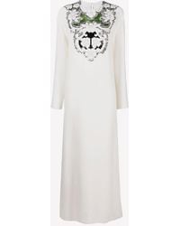 Valentino - Sequin Embroidered Yoke Silk Maxi Dress - Lyst