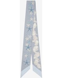 Versace - Barocco Sea Print Silk Scarf Tie - Lyst