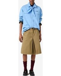 Miu Miu - Long-Sleeved Poplin Shirt With Scouts Scarf - Lyst