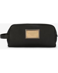 Dolce & Gabbana - Nylon And Calf Leather Toiletry Pouch - Lyst
