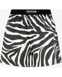 Tom Ford - Zebra Print Silk Pj Shorts - Lyst