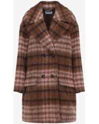 Moschino - Checked Double-Breasted Coat - Lyst