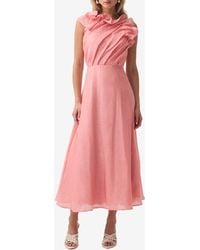 Aje. - Genesis Draped Midi Dress - Lyst