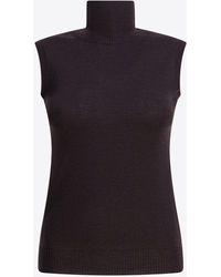 Max Mara - Vertigo Turtleneck Sleeveless Wool Knit Top - Lyst