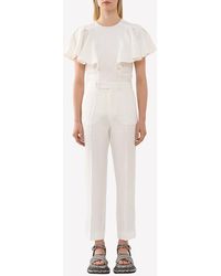 Chloé - Wing-Sleeved Ruffled Top - Lyst
