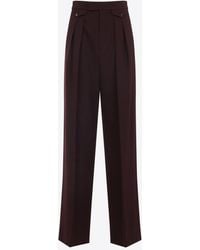 Chloé - Wool Tailored Straight-Leg Pants - Lyst
