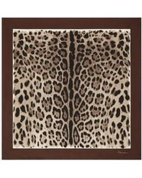 Dolce & Gabbana - Leopard Print Silk Scarf - Lyst