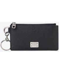 Dolce & Gabbana - Logo Plate Grained Leather Cardholder - Lyst