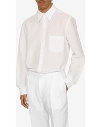 Dolce & Gabbana - Linen Blend Long-Sleeved Shirt - Lyst