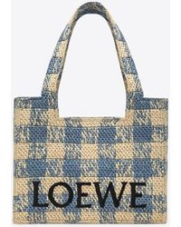 Loewe - Medium Font Woven-Raffia Tote Bag - Lyst