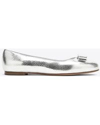 Ferragamo - Vara Bow-Leather Ballerina Shoes - Lyst