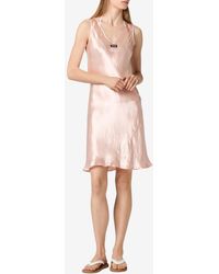Miu Miu - Logo Patch Satin Dress - Lyst