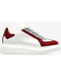 McQueen - Oversized Retro Leather And Suede Sneakers - Lyst