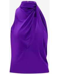 Versace - Slashed Halterneck Sleeveless Top - Lyst