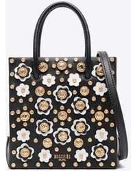 Moschino - All-Over Floral-Appliques Top Handle Bag - Lyst