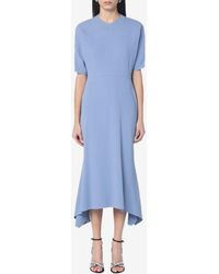 Victoria Beckham - Asymmetric-Hem Midi Dress - Lyst