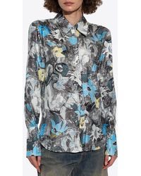 Tory Burch - Floral Print Long-Sleeved Shirt - Lyst