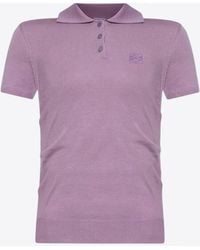 Loewe - Anagram Cashmere And Silk Polo T-Shirt - Lyst