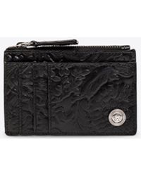 Versace - Barocco-Embossed Leather Cardholder - Lyst