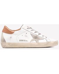 Golden Goose - Super-Star Distressed Sneakers With Suede Star - Lyst