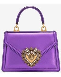 Dolce & Gabbana - Small Devotion Leather Top Handle Bag - Lyst