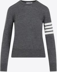 Thom Browne - 4-Bar Stripe Wool Sweater - Lyst