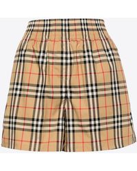 Burberry - Vintage Check-Pattern Shorts - Lyst