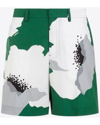 Valentino - Floral Print Bermuda Shorts - Lyst