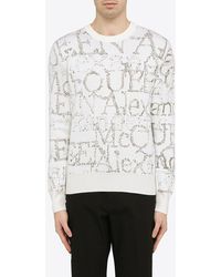 Alexander McQueen - Logo Intarsia Knit Sweater - Lyst