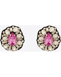 Moschino - Crystal Embellished Clip-On Earrings - Lyst