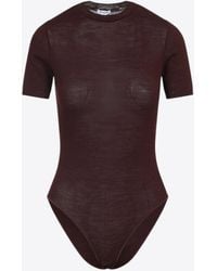 Alaïa - Wool-Blend Crewneck Bodysuit Top - Lyst