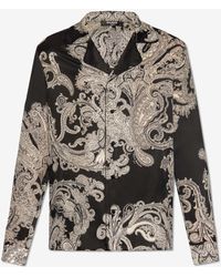 Balmain - Paisley Print Long-Sleeved Silk Shirt - Lyst