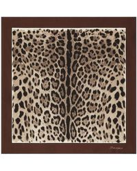 Dolce & Gabbana - Leopard Print Silk Scarf - Lyst