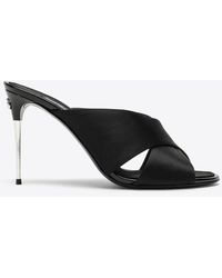 Dolce & Gabbana - Keira 85 Crossover Strap Satin Mules - Lyst