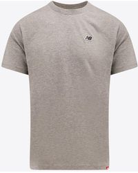 New Balance - Logo Patch Crewneck T-Shirt - Lyst