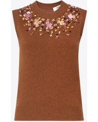 Fendi - Embellished Wool And Cashmere Knit Top - Lyst