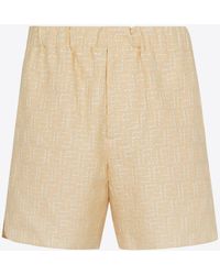 Fendi - All-Over Ff-Jacquard Shorts - Lyst