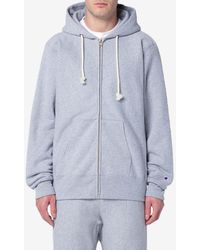 Champion - Logo Patch Zip-Up Hooded Sweatshirt - Lyst