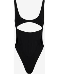 Mugler One Piece Swimsuit With Cut Outs in White | Lyst