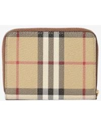 Burberry - Small Check Zip-Around Wallet - Lyst