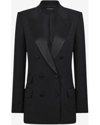 Tom Ford - Wool Double-Breasted Tuxedo Blazer - Lyst