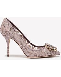 Dolce & Gabbana - Bellucci 90 Taormina Lace Pumps With Brooch Detail - Lyst