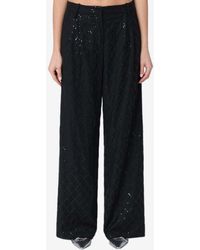 ROTATE BIRGER CHRISTENSEN - Sequin Embellished Wide-Leg Pants - Lyst