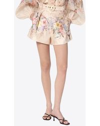 Zimmermann - Silk-Cotton Floral Shorts - Lyst