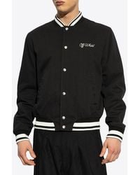 Off-White c/o Virgil Abloh - Script Souvenir Varsity Bomber Jacket - Lyst